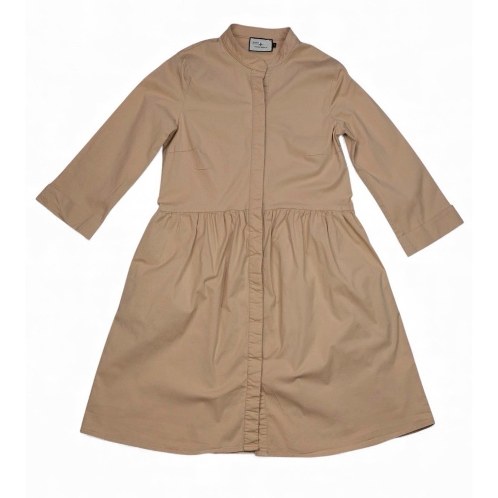 Tuckernuck Beige Shirtdress Womens S Button Front A Line Mini Workwear